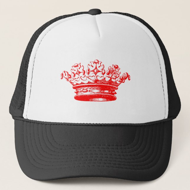 Casquette Couronne vintage - Rouge (Devant)
