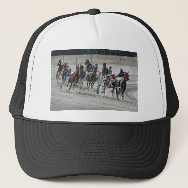 Casquette Course d'attelages arrondissant le dernier (Devant)