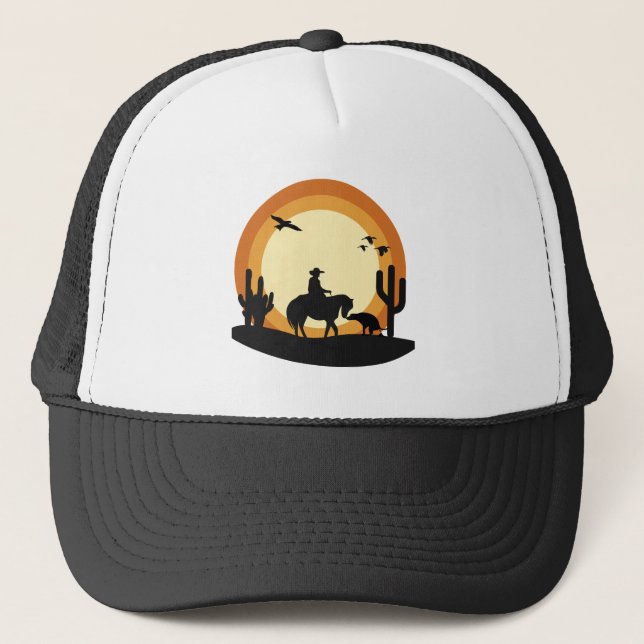 Casquette Cowboy équitation dans le désert (Devant)