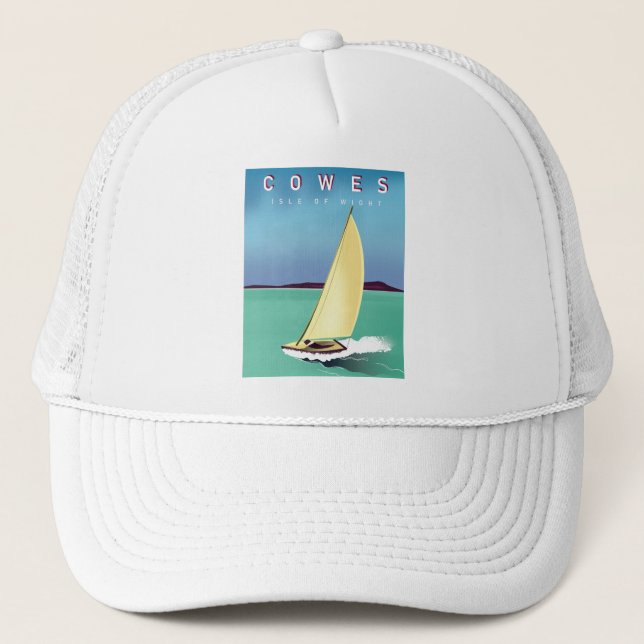 Casquette cowes isle of wight travel poster print. (Devant)