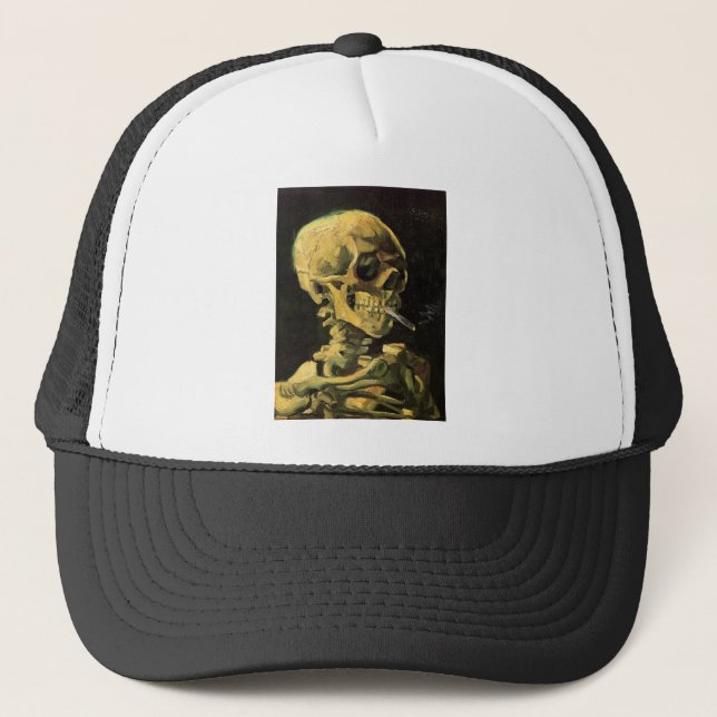 Casquette Crâne avec cigarette brûlante par Vincent van Gogh (Devant)