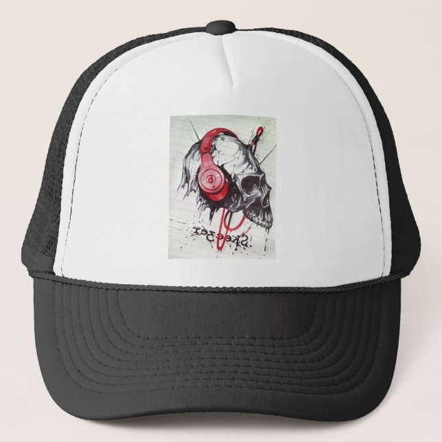 Casquette Crâne avec conception casque (Devant)