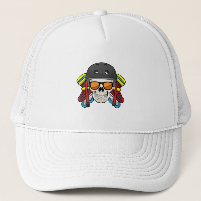 Casquette Crâne avec lunettes de soleil et patins en ligne (Devant)