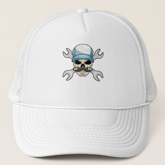 Casquette Crâne avec Moustache et clé (Devant)