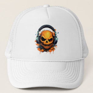 Casquette Crâne Citrouille d'Halloween