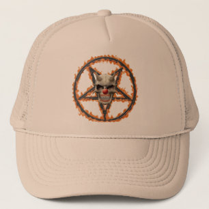 Casquette Crâne de clown de démon et pentagone étoilé
