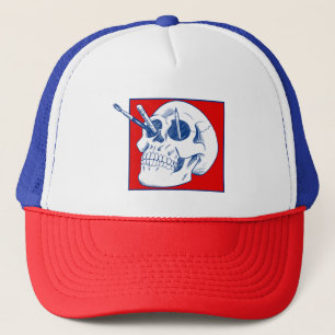 Casquette Crâne de l'artiste avec crayons et pinceaux Camion