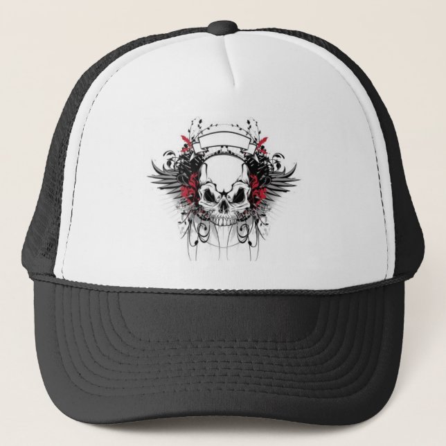Casquette crâne-et-ailes (Devant)