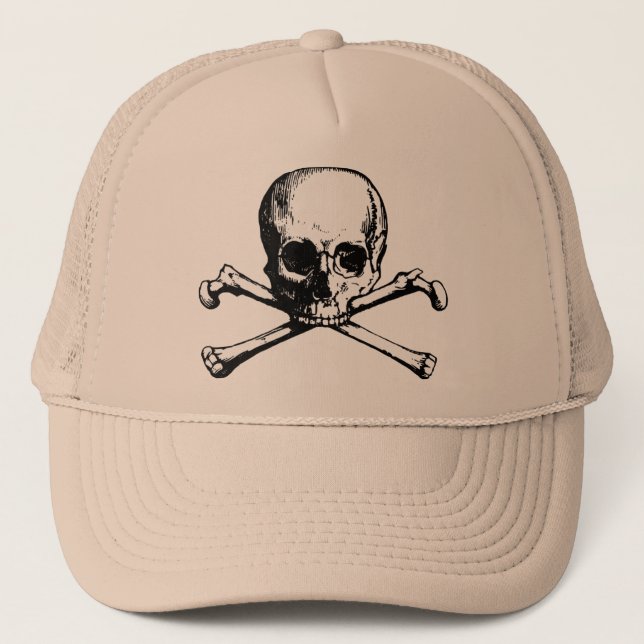 Casquette Crâne et os croisés de pirate (Devant)