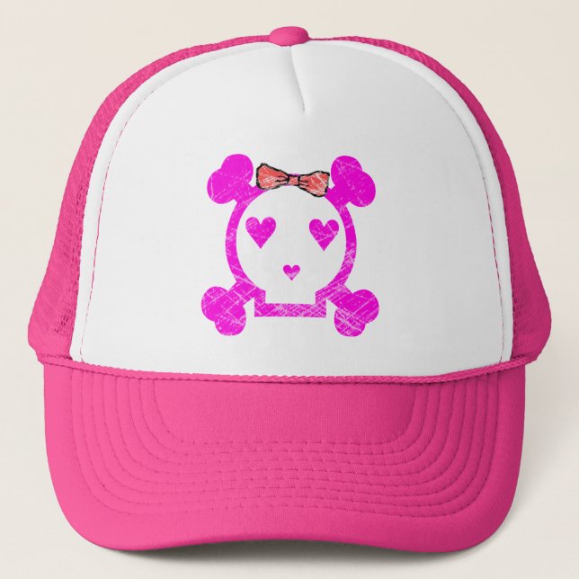 CASQUETTE CRÂNE GRUNGE DE FILLE DU STYLE EMO (Devant)