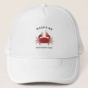 Casquette Crâne simple crevette fruits de mer Nom du logo du
