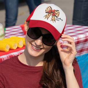Casquette Crawfish et Empreinte de léopard Coquette Bow