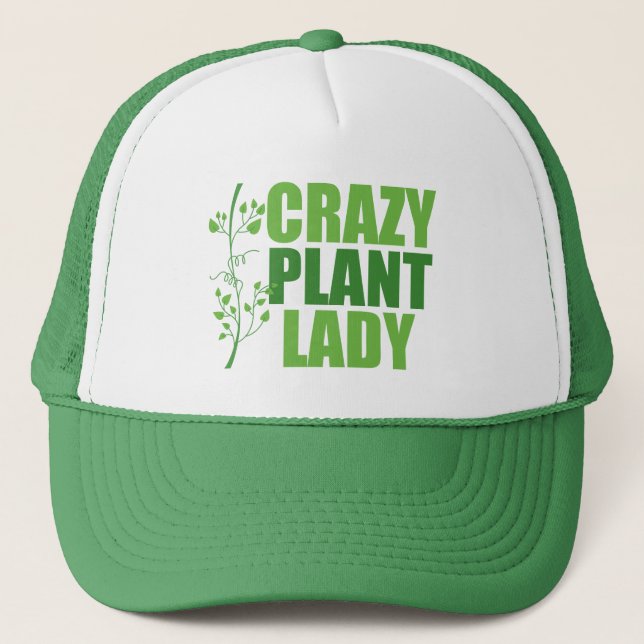 Casquette Crazy Plante Lady Cute Green Botaniste (Devant)