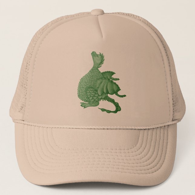 Casquette créature imaginaire mythique dragon vert mignon (Devant)