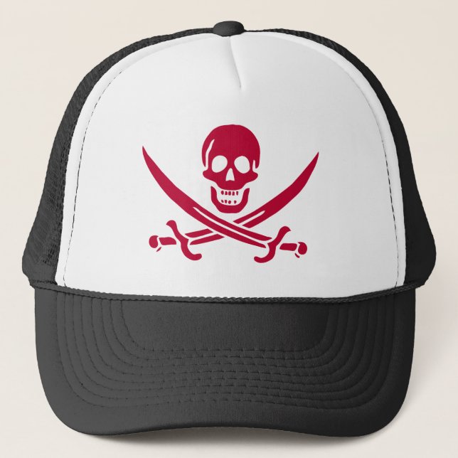 Casquette Crimson Skull & Swords Pirate flag of Calico Jack (Devant)