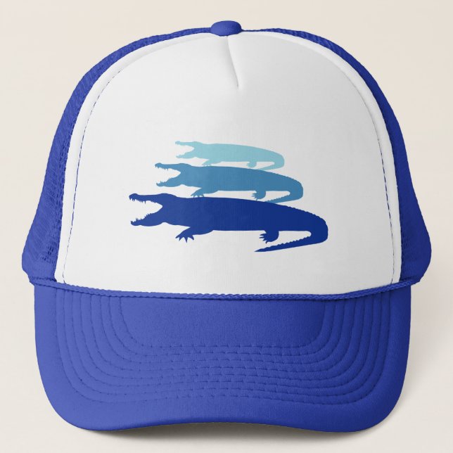 Casquette Crocodile Aligné (Bleu) (Devant)