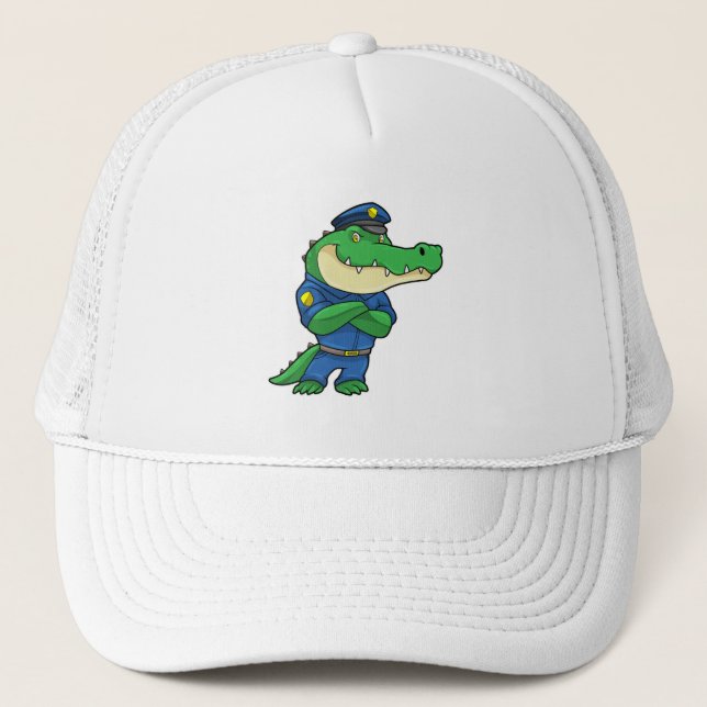 Casquette Crocodile en tant qu'officier de police en uniform (Devant)