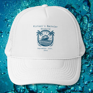 Casquette Croisière Bachelor Party White Navy Blue Stag Casq