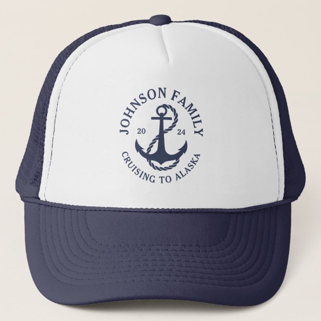 Casquette Croisière sur la faune de la famille de l'Alaska (Devant)