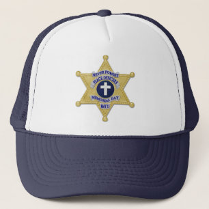 Casquette Croix d'insigne d'étoile adjoint - Ligne bleue min