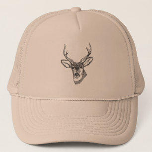 Casquette Croquis De Buck Avec Antlers Pour Outdoorsman