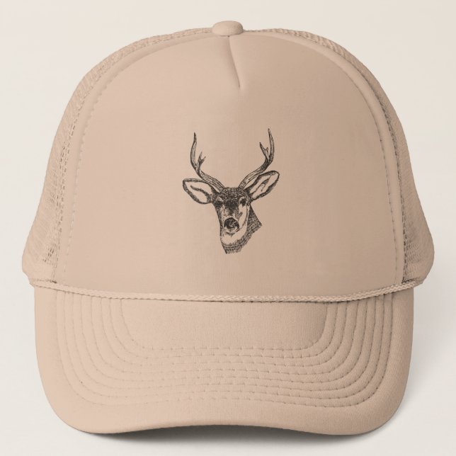 Casquette Croquis De Buck Avec Antlers Pour Outdoorsman (Devant)