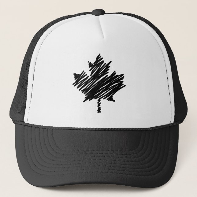 Casquette Croquis noir Canada Feuille d'érable élégant (Devant)