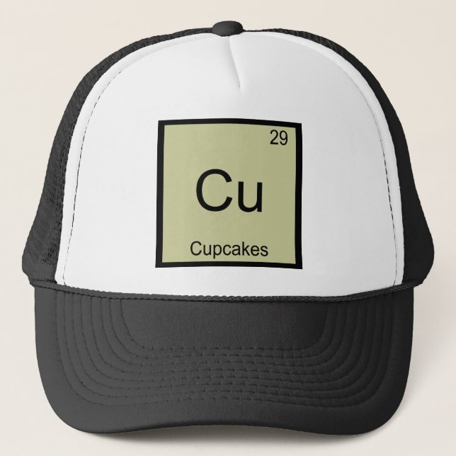 Casquette Cu - T-shirt Cupcakes symbole de l'élément de chim (Devant)
