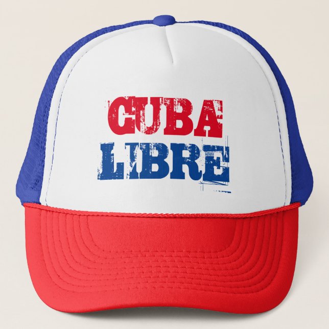 Casquette Cuba Libre SOS Cuba rouge blanc bleu (Devant)