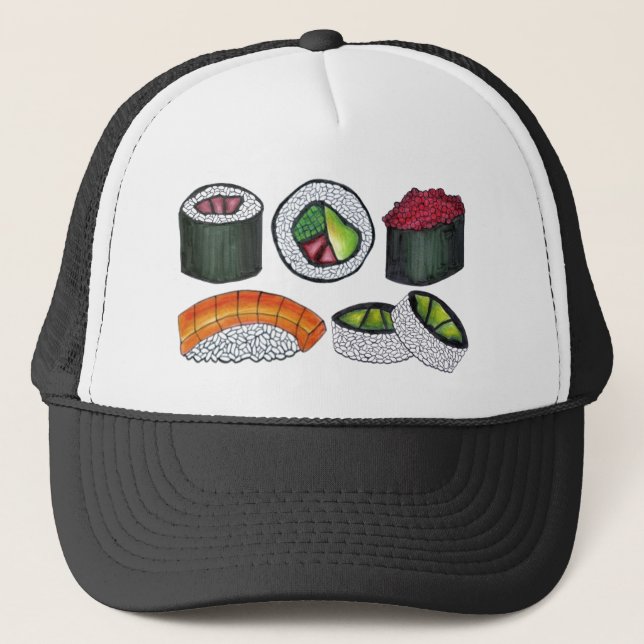 Casquette Cuisine japonaise Sushi California Thon Roll Foin (Devant)