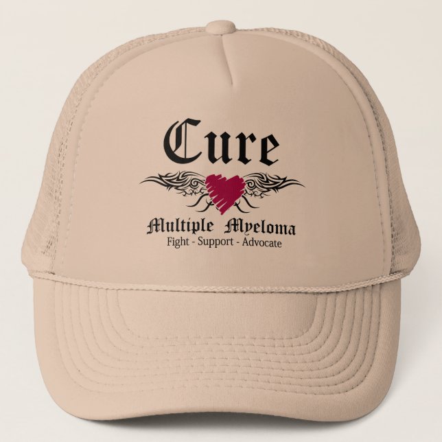 Casquette Cure Myélome multiple Ailes de tatouage (Devant)