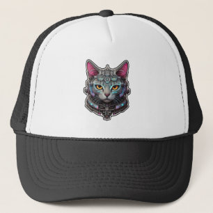 Casquette Curieux Kitty dans un cyber-casque