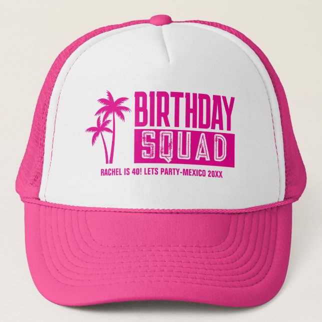 Casquette Custom 15th 20th 30th 4th 50th 60 Birthday Squad (Devant)