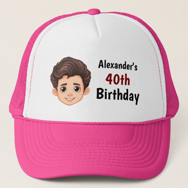 Casquette Custom Face 30th 40th 50th 60th 70 Birthday Squad (Devant)