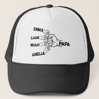 Casquette Custom Papa Fist Bump Trucker Hat with 4 Names