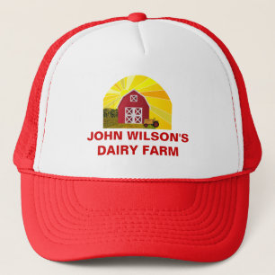 Casquette Custom Red Barn Yellow Sunrise Farm Nom de la comp
