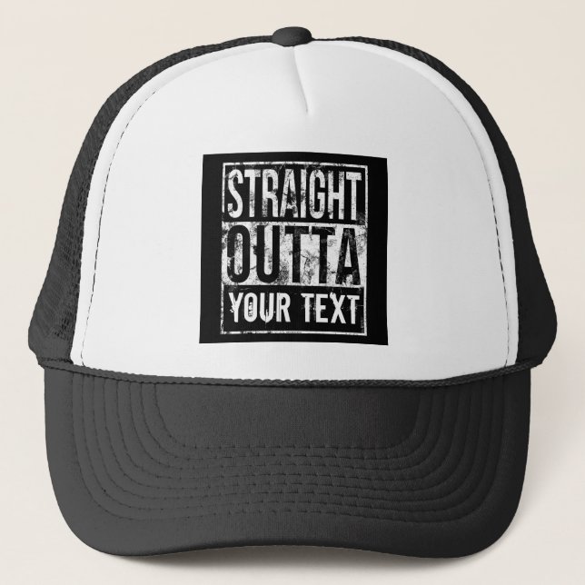 Casquette Custom Straight Outta - Ajouter votre texte Funny  (Devant)