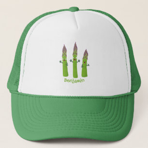 Casquette Cute asperges chantant un trio végétal dessin anim