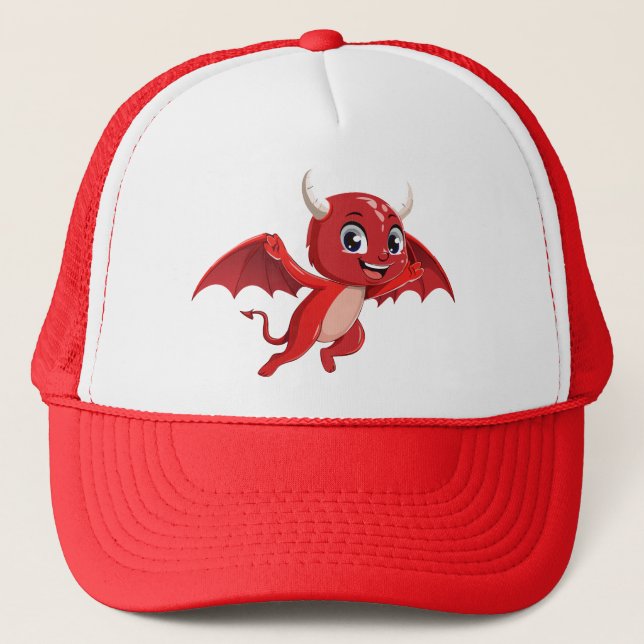 Casquette Cute cartoon flying devil (Devant)