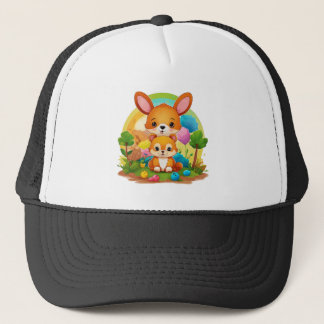 Casquette Cute Corgi et ami dans le paysage Imaginaire