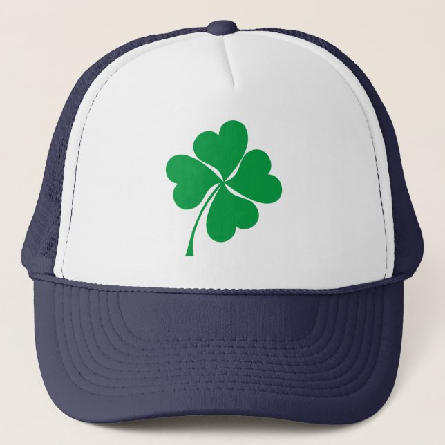 Casquette Cute Green Lucky 4 coeur feuille Clover shamrock (Devant)