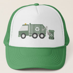Casquette Cute Green Recycling Camion Véhicules Enfants Anni