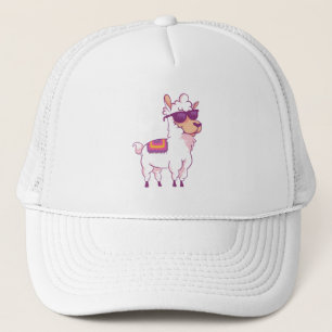 Casquette Cute Llama Alpaca en lunettes de soleil