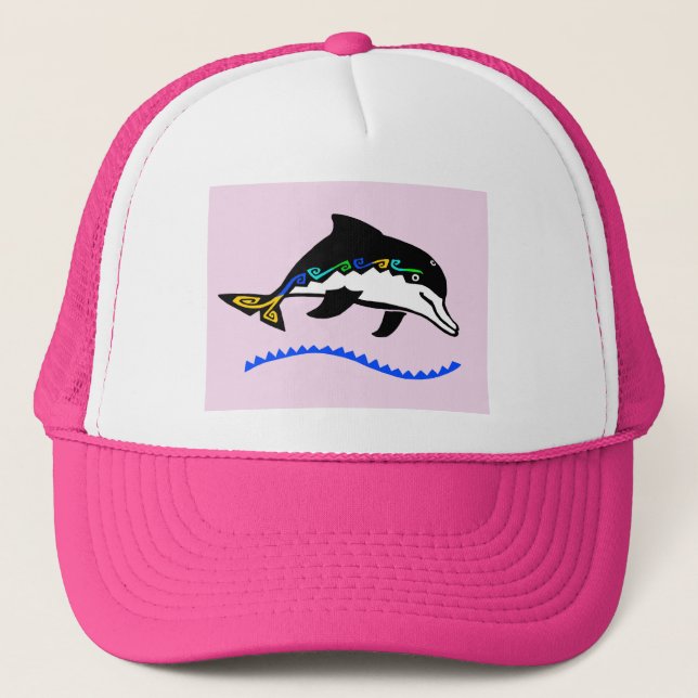 Casquette Cute Marine DOLPHIN - Faune Océanique - Rose (Devant)
