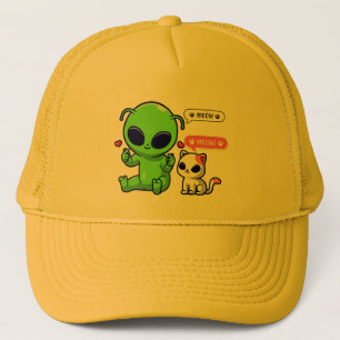 CASQUETTE CUTE MEOW CAT AVEC ALIEN