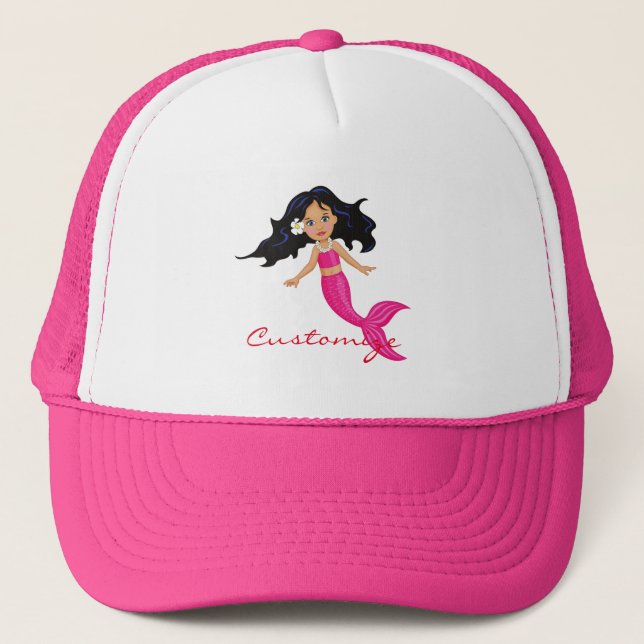 Casquette Cute Mermaid à queue rose Thunder_Cove (Devant)