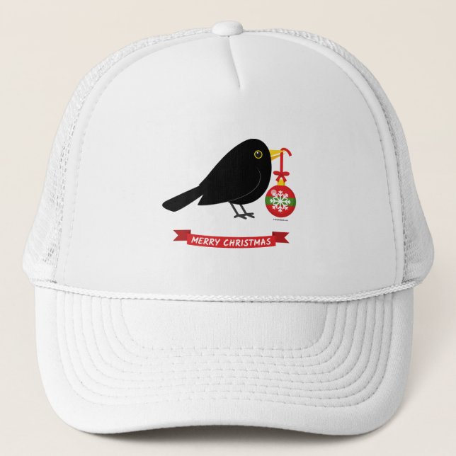 Casquette Cute Noir Avec Balle De Noël (Devant)