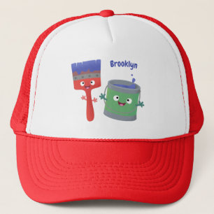 Casquette Cute paintbrush and paint cartoon characters