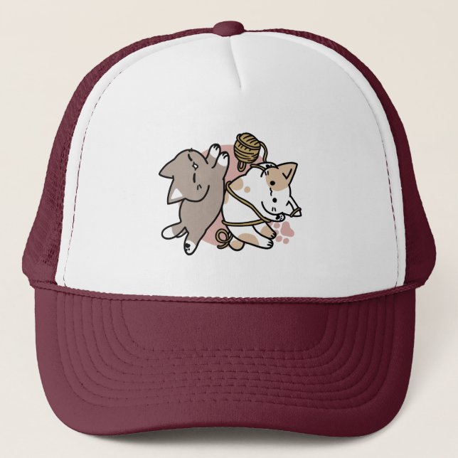 Casquette Cute Playful Cats Design – Fun Paws and Play Art (Devant)
