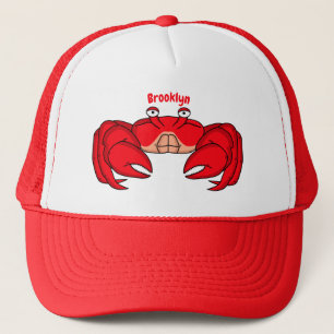 Casquette Cute red crab cartoon